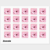 Sticker Carré Conception de script de douche de mariage floral C (Feuille)