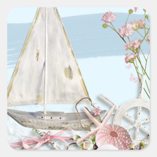 Sticker Carré Conception de série nautique 3 (Devant)