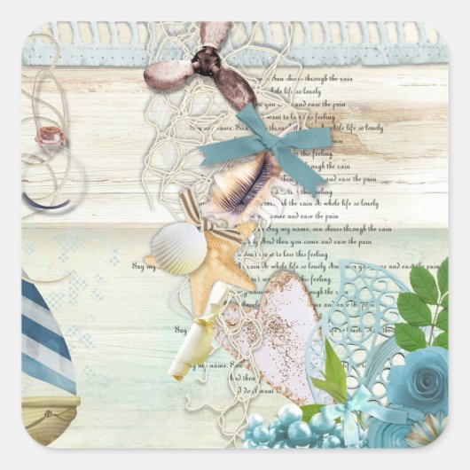 Sticker Carré Conception de série nautique 5 (Devant)