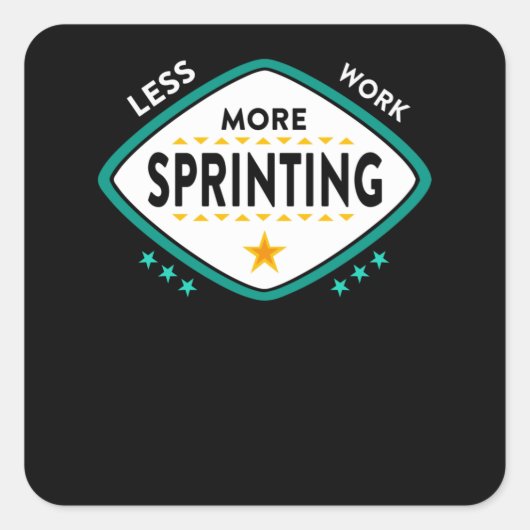 Sticker Carré Conception de sérigraphie pour un sprinter (Devant)
