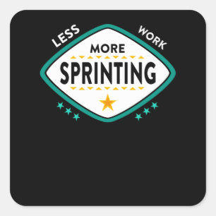 Sticker Carré Conception de sérigraphie pour un sprinter