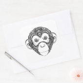 Sticker Carré Conception de singe inspirée (Enveloppe)