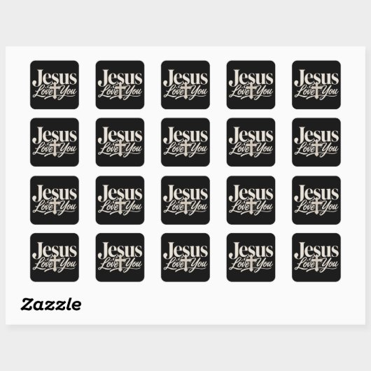 Sticker Carré Conception de sublimation chrétienne (Feuille)