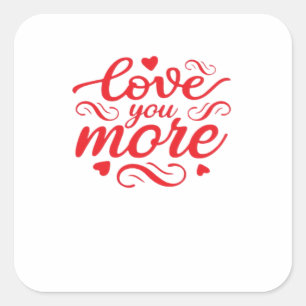 Sticker Carré Conception de tendance moderne « Amour plus fort »