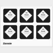 Sticker Carré Conception de texte moderne éditable & Votre logo (Feuille)