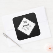 Sticker Carré Conception de texte moderne éditable & Votre logo (Enveloppe)
