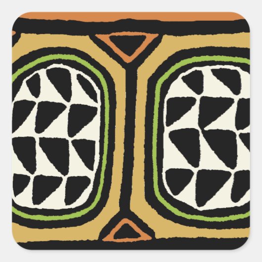 Sticker Carré Conception de textile Kuba africain (Devant)