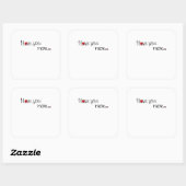 Sticker Carré Conception de typographie de cœurs rouges Je t'aim (Feuille)