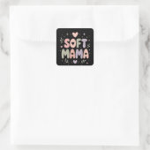 Sticker Carré Conception de typographie pastel Maman douce (Sac)