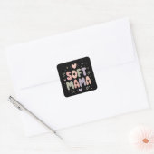 Sticker Carré Conception de typographie pastel Maman douce (Enveloppe)