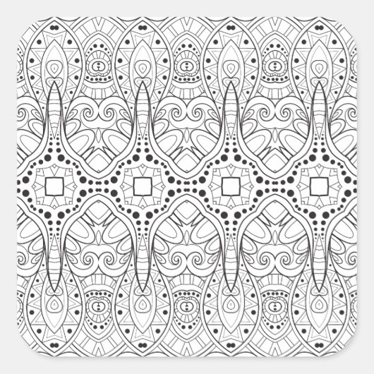 Sticker Carré Conception de Zendoodle Tribal (Devant)