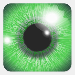 Sticker Carré Conception des yeux verts