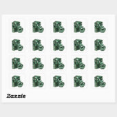 Sticker Carré Conception d'étiquette abstraite argentée radiante (Feuille)