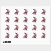 Sticker Carré Conception d'étiquette abstraite rose joyeuse (Feuille)