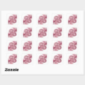 Sticker Carré Conception d'étiquette abstraite rose unique (Feuille)