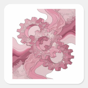 Sticker Carré Conception d'étiquette abstraite rose unique
