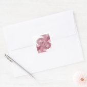 Sticker Carré Conception d'étiquette abstraite rose unique (Enveloppe)