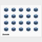Sticker Carré Conception d'étiquette argentée radiante (Feuille)