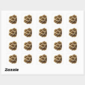 Sticker Carré Conception d'étiquette Dynamic Silver GOLDEN ROSES (Feuille)