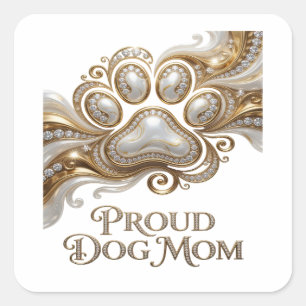 Sticker Carré Conception d'étiquette Luxe Gold Fière Maman de Ch