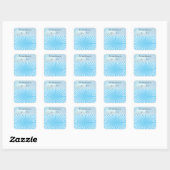 Sticker Carré conception d'étoile bleue cool (Feuille)