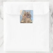Sticker Carré Conception d'illustration de chat tigré (Sac)