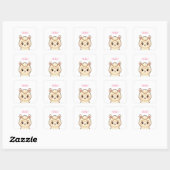 Sticker Carré Conception d'illustration de lama mignon (Feuille)