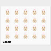 Sticker Carré Conception d'illustration de lama mignon (Feuille)