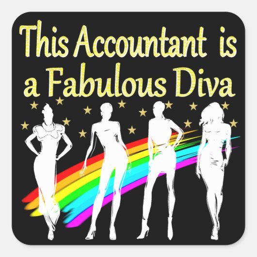 STICKER CARRÉ CONCEPTION DIVA COMPTABLE DANGEREUSE (Devant)