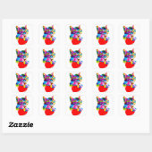 Sticker Carré conception du chat animal (Feuille)