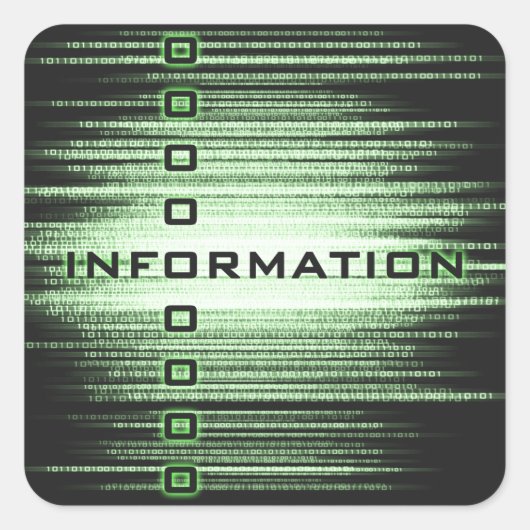 Sticker Carré Conception du texte d'information (Devant)