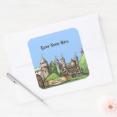 Sticker Carré Conception du village médiéval (Enveloppe)