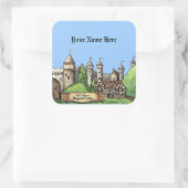 Sticker Carré Conception du village médiéval (Sac)