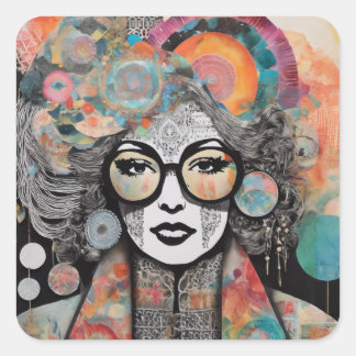 Sticker Carré Conception d'un Daydreamer