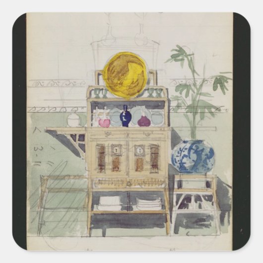 Sticker Carré Conception d'un tableau de bord, c.1860s-les année (Devant)