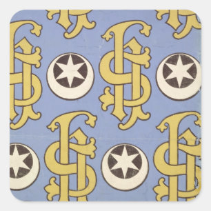 Sticker Carré Conception ecclésiastique de papier peint d'étoi