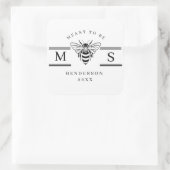 Sticker Carré Conception élégante de noms de mariage «Destinés à (Sac)