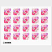 Sticker Carré Conception florale (Feuille)