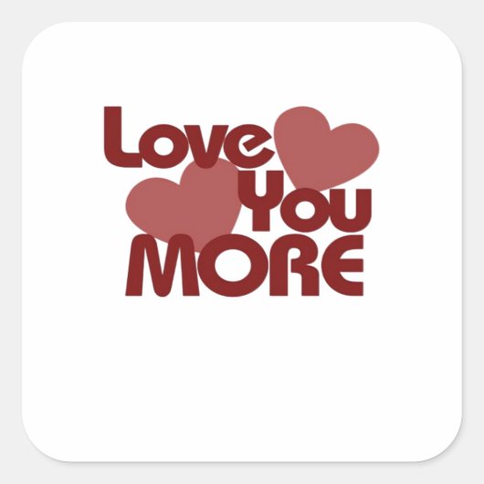 Sticker Carré Conception minimale d'amour plus (Devant)