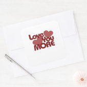 Sticker Carré Conception minimale d'amour plus (Enveloppe)