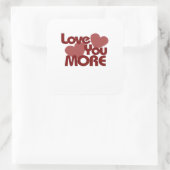 Sticker Carré Conception minimale d'amour plus (Sac)