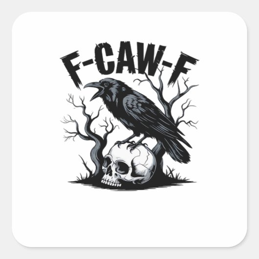 Sticker Carré Conception minimale essentielle propre F Caw F (Devant)