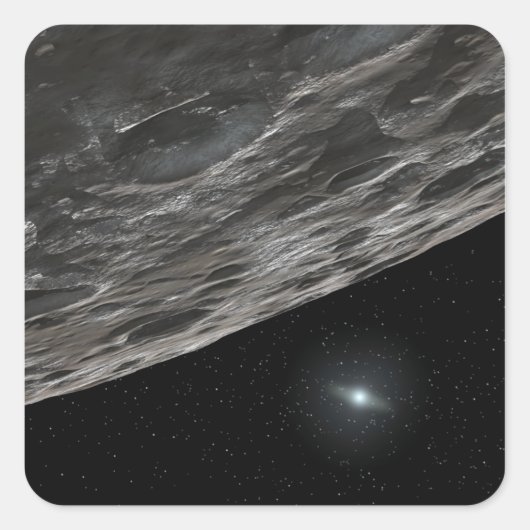 Sticker Carré Conception par l'artiste d'un objet Kuiper Belt (Devant)