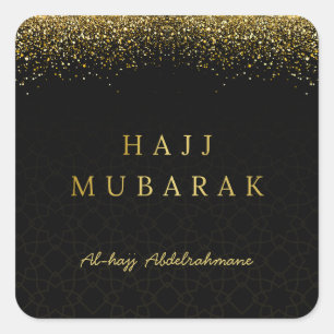 Sticker Carré Conception personnalisée de Hajj Mubarak