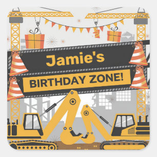 Sticker Carré Conception personnalisée des zones d'anniversaire