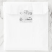 Sticker Carré Conception pour un char scythththththé et une voit (Sac)