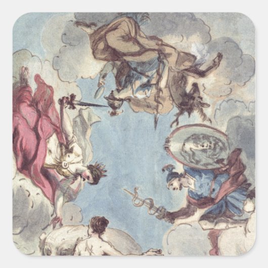 Sticker Carré Conception pour un plafond (Devant)