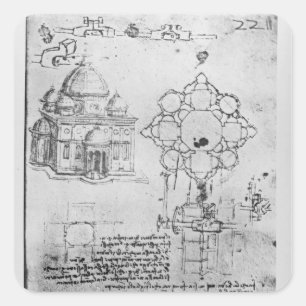 Sticker Carré Conception pour une église, fol. 4r