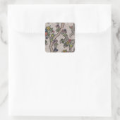 Sticker Carré Conception textuelle de formes plantes et ruban se (Sac)
