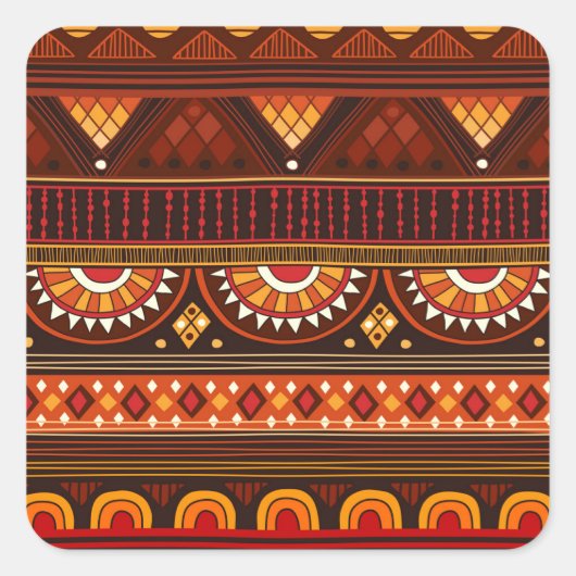 Sticker Carré Conception Tribal sans soudure pour diverses utili (Devant)
